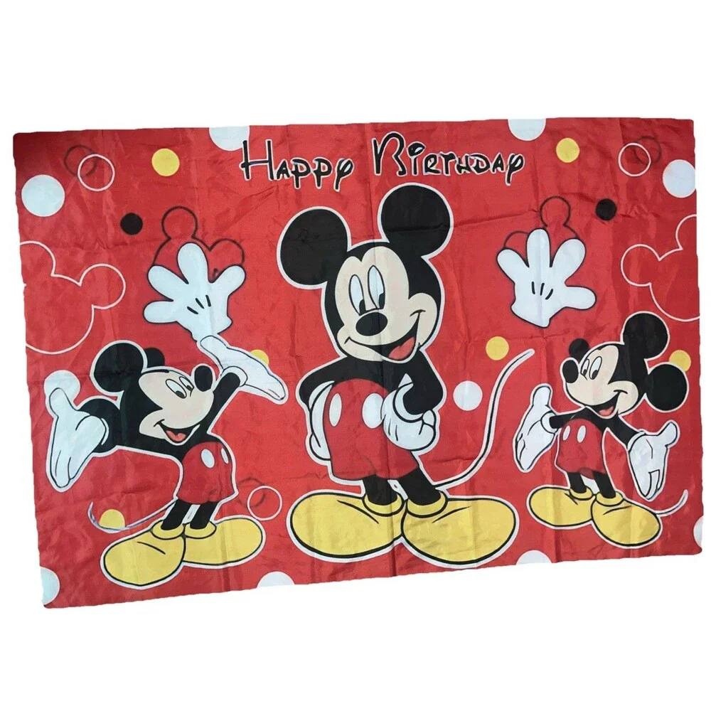 Mickey Birthday Background 5x3 Happy Birthday Banner Party Decoration
